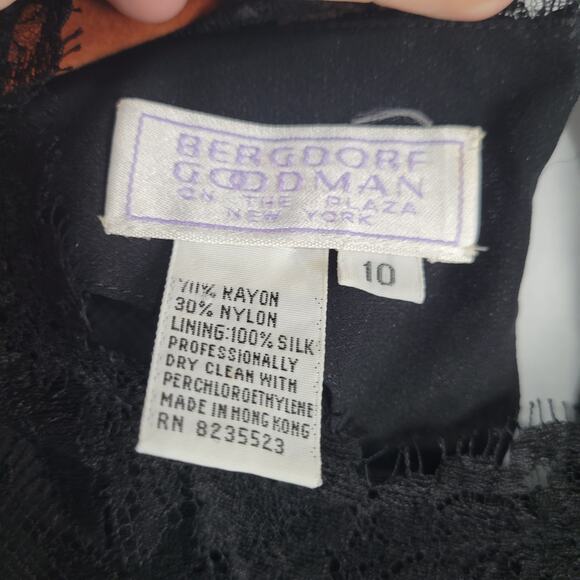 Vintage Floral Lace Top sz 10 black whimisgoth gothic fairy grunge 90s Y2K sheer - Picture 6 of 9